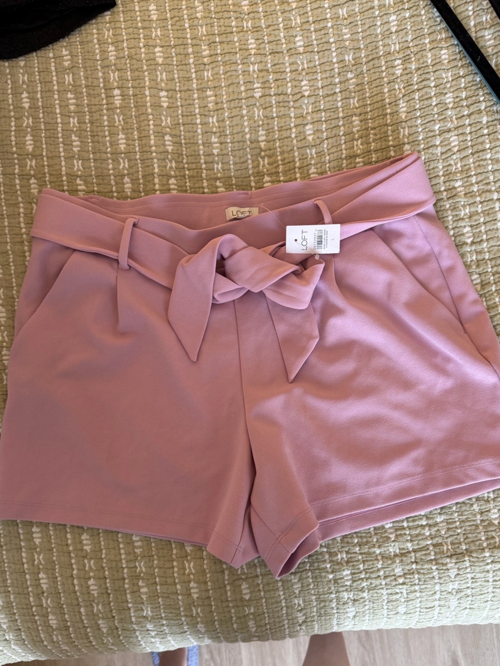 LOFT Mauve Tie-Waist Shorts